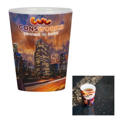 1.5 oz Full Color Collector Cup Ceramic Shot Glass