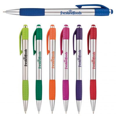 Fusion Silver Gripper Pen with Colored Accents