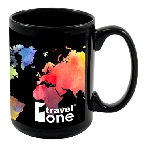 15 oz Full Color Black Stoneware Magna Mug