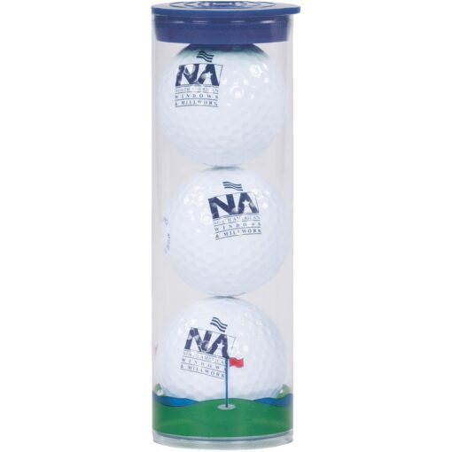 3 Ball Clear Tube W/ Bridgestone Treo Golf Balls-2