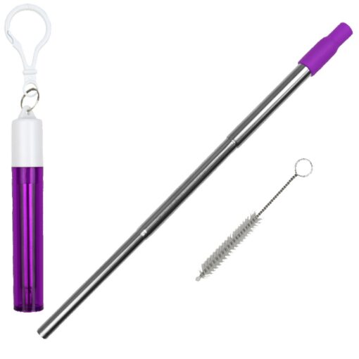 Collapsible Stainless Steel Straw w/ Silicone Tip-6