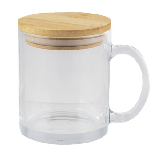 Cozy 11oz Glass Mug/bamboo Lid-2