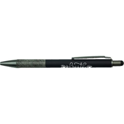 Soft Touch Aluminum Stylus Pen W/ Paper Grip-1