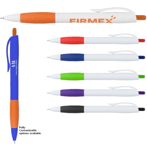 Super Glide Pen White Pen with Colored Gripper-1