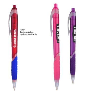 Zinnia Translucent Gripper Pen with Clear Accents-1